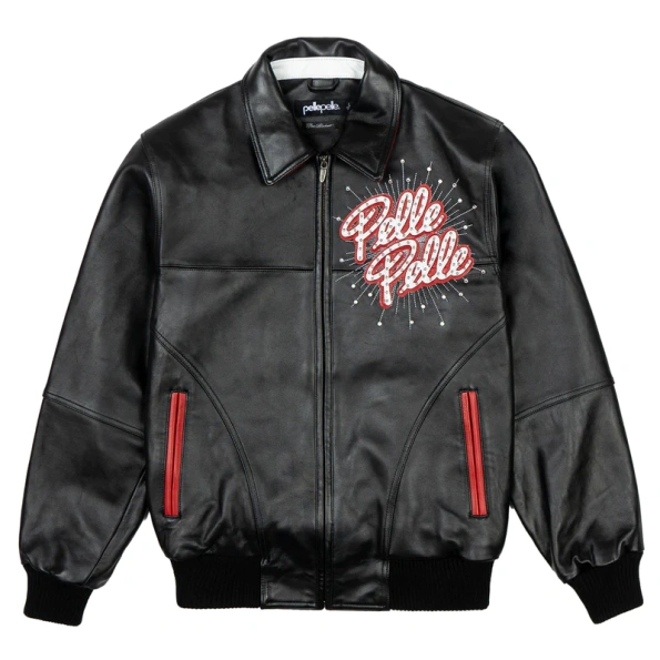 Pelle Pelle World Famous Black Studs Jacket | Leather Jacket view 2