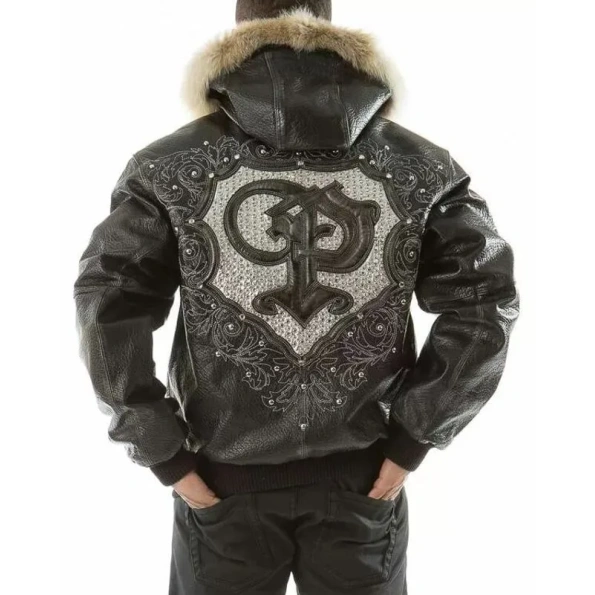 Pelle Pelle PP Crest Fur Hood Leather Jacket | Black Jacket view 2