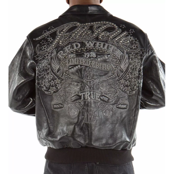 Pelle Pelle MB Men Black Leather Jacket | Red White & True view 2