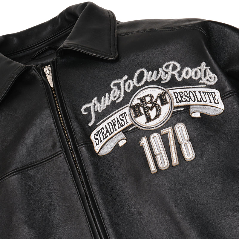WHITE TRUE TO OUR ROOTS LEATHER JACKET view 4