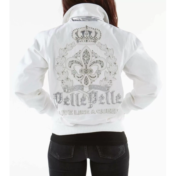Pelle Pelle White Live Like A Queen Jacket | Leather Jacket view 2