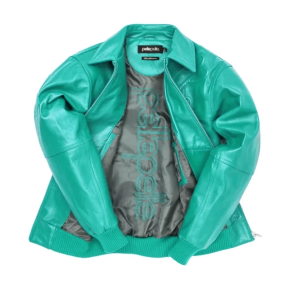 Pelle Pelle Cyan Puff Plush Leather Jacket view 2