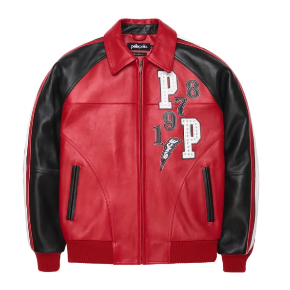Pelle Pelle Soda Club Tiger Leather Jacket | Red & Black view 3