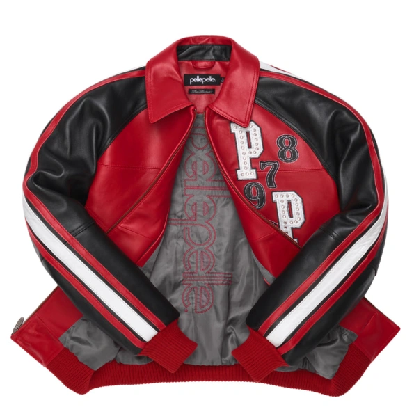 Pelle Pelle Soda Club Tiger Leather Jacket | Red & Black view 2