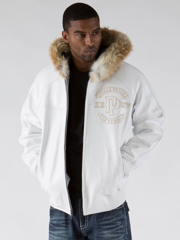 Pelle Pelle White Supply Co Leather Jacket | Fur Hood Jacket
