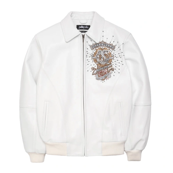 Pelle Pelle 45th Anniversary Studs MB Jacket | White Jacket view 2