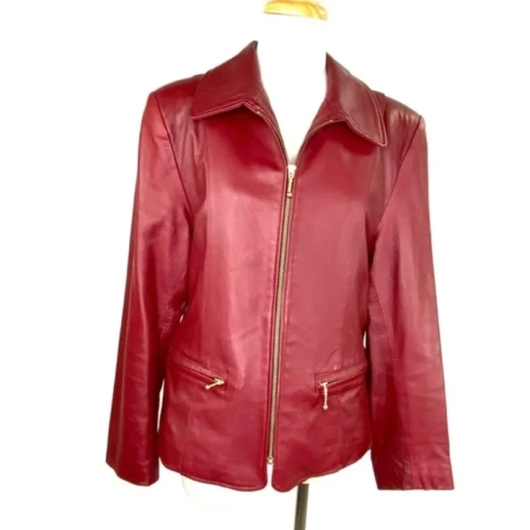 Pelle Pelle Red Karpeta Women Leather Jacket view 2
