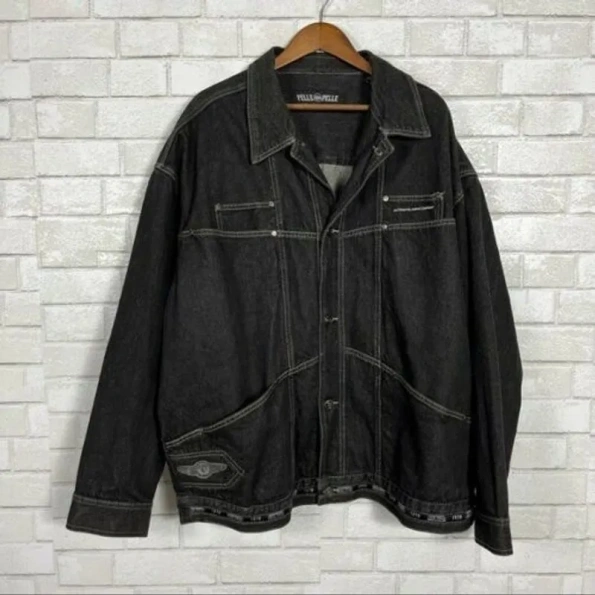 Pelle Pelle Charcoal Black Denim Jacket view 2