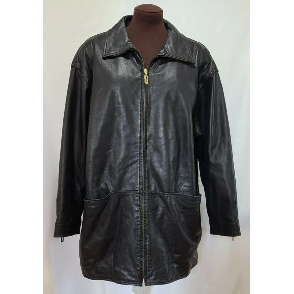 Pelle Pelle Black Leather Long Coat view 2