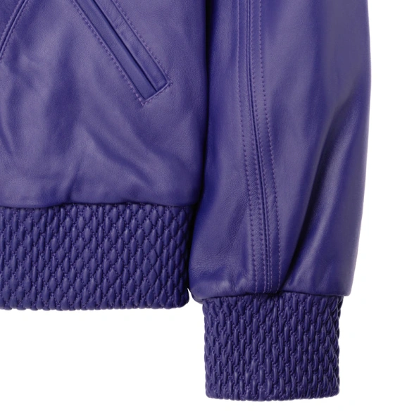 Pelle Pelle Burnish Bomber Leather Jacket | Purple Jacket view 4