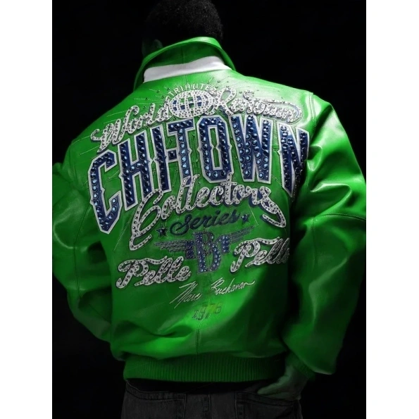 Pelle Pelle World Renown ChiTown Green Jacket | MB Jacket view 2