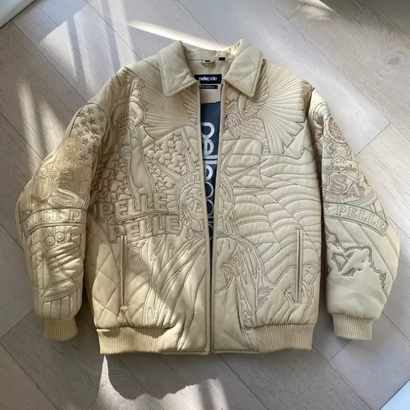 Pelle Pelle Crafted America Beige Leather Jacket view 2