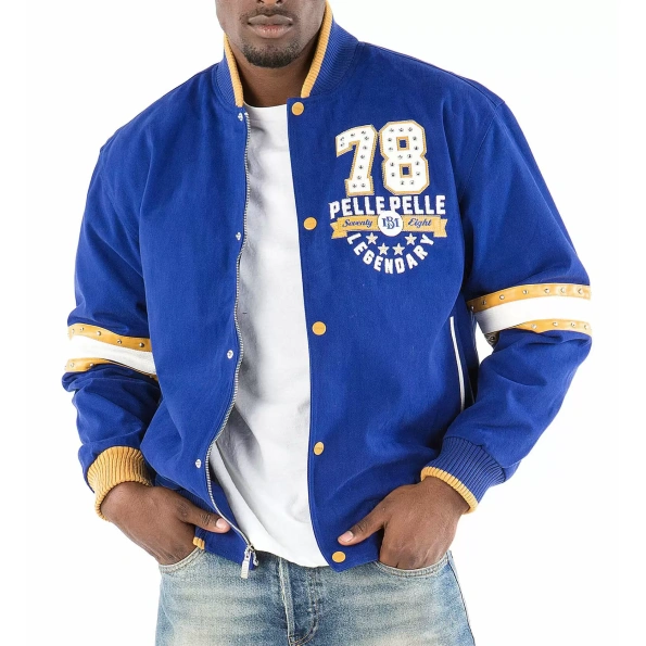 Pelle Pelle Legendary Men Blue Wool Jacket | MB Jacket