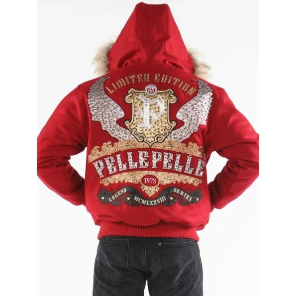 Pelle Pelle Red Legend Series Wool Jacket | Fur Hood Jacket view 2