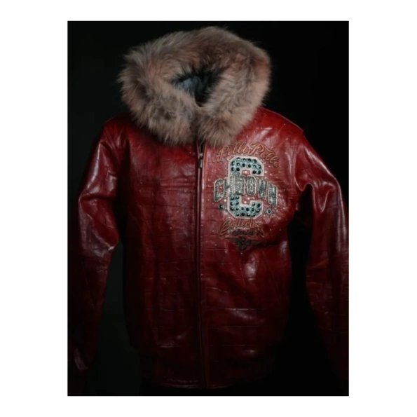 Pelle Pelle Red World Renown ChiTown Jacket | Fur Hood view 2