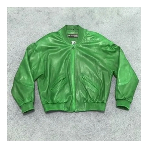 Pelle Pelle Bomber Green Leather Jacket | MB Jacket view 2