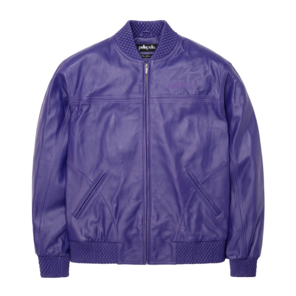 Pelle Pelle Burnish Bomber Leather Jacket | Purple Jacket view 3