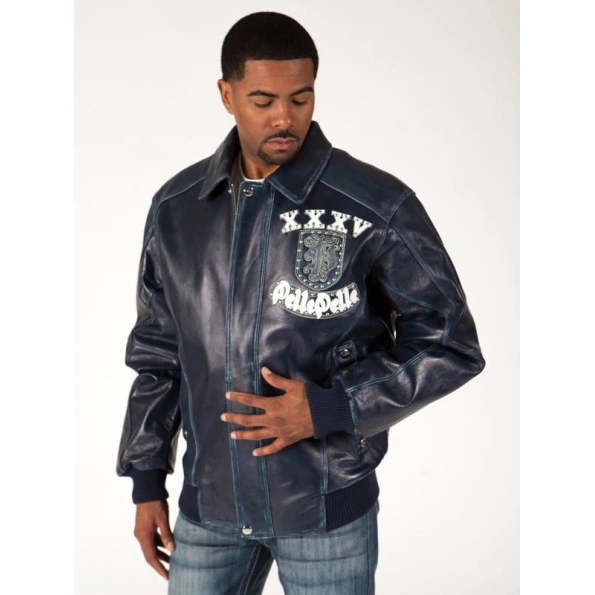 Pelle Pelle Men Born To Rebel Navy Blue Jacket view 2