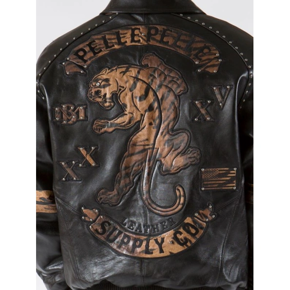 Pelle Pelle Men Panther Black Leather Jacket | MB Jacket view 3