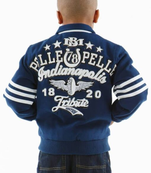 Pelle Pelle Indianapolis Kids Blue Wool Jacket view 2