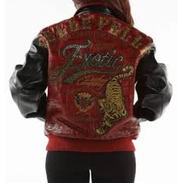 Pelle Pelle Red Exotic Croc Leather Jacket | Women Jacket view 2