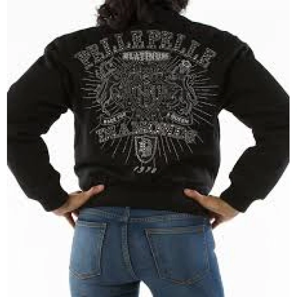 Pelle Pelle Black Women Diamonds Wool Jacket view 2