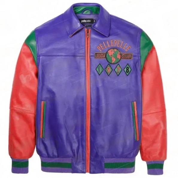 Pelle Pelle Soda Club 90s Leather Jacket | Varsity Jacket view 2
