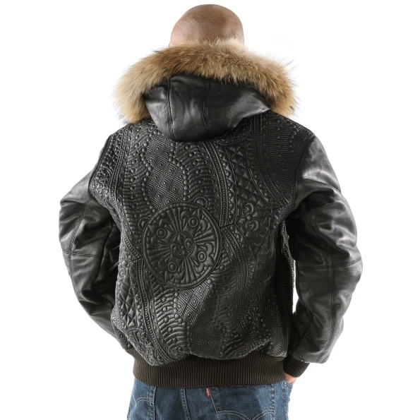 Pelle Pelle Men Encrusted Fur Hood Jacket | Leather Jacket view 2