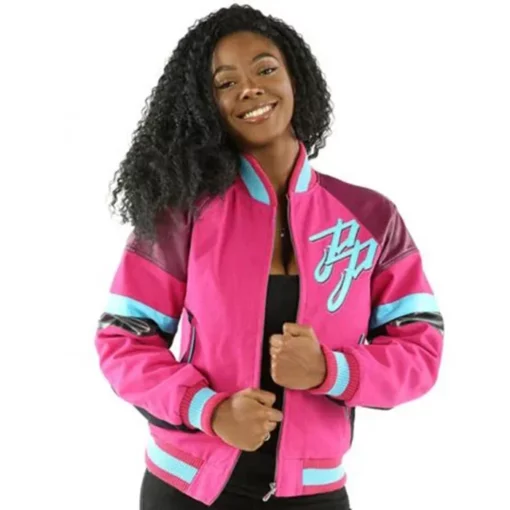 Pelle Pelle Women Pink Varsity Wool Jacket view 2