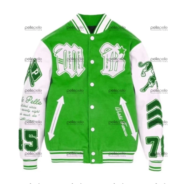Pelle Pelle Green MB Varsity Wool Jacket | World Famous view 2