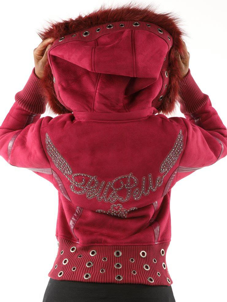 Pelle Pelle Red Winged Fur Hood Wool Jacket | Women Jacket view 2