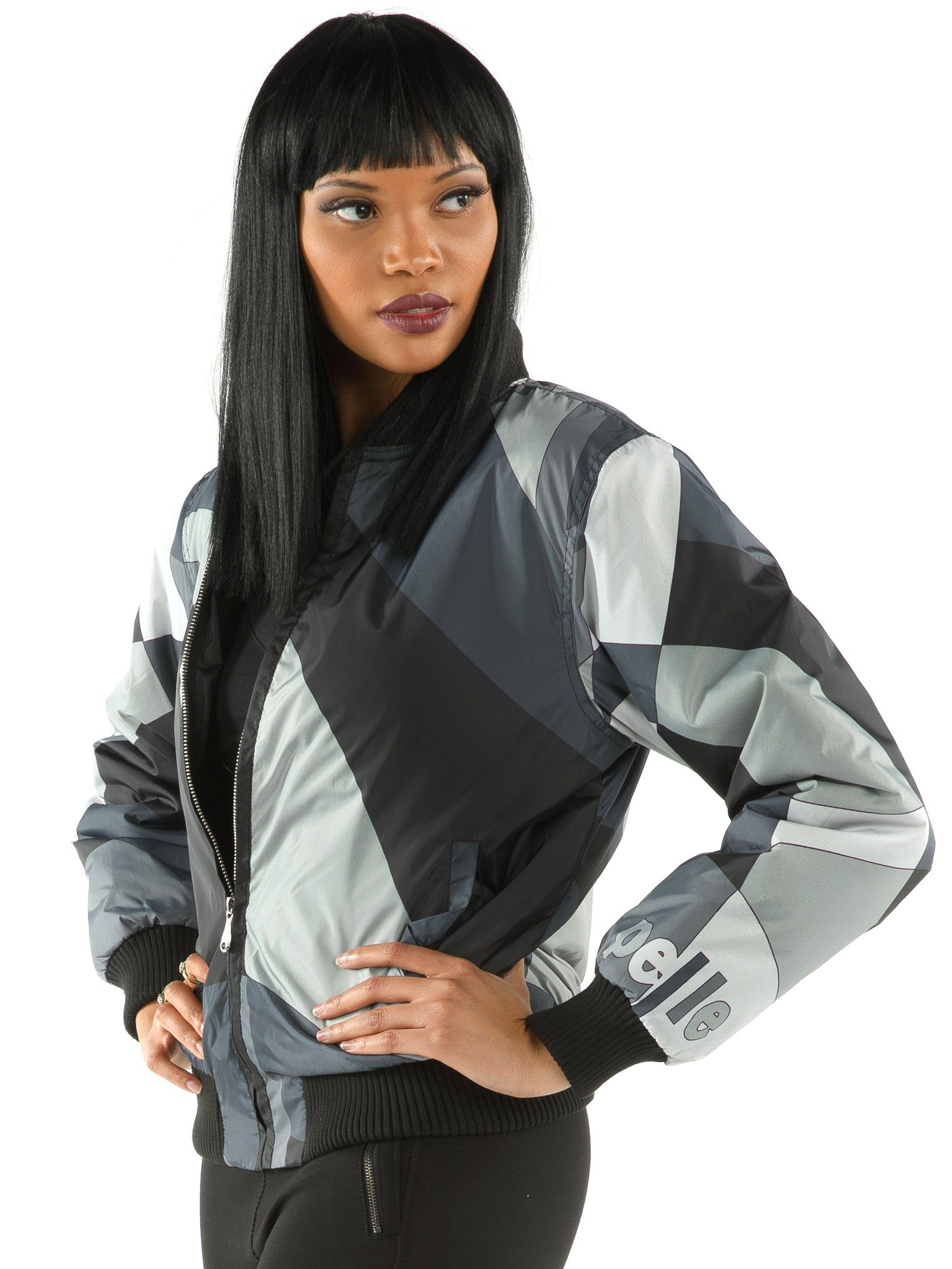 Pelle Pelle Women Grey Abstract Wool Jacket