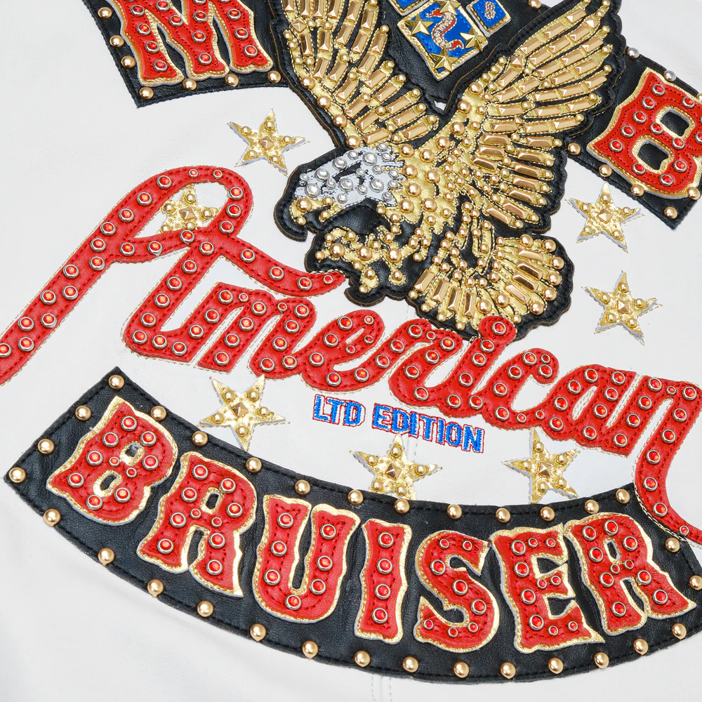 Pelle Pelle White American Bruiser Plush Womens Crop Jacket view 6