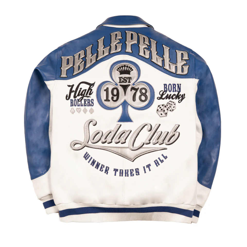 Pelle Pelle Winner Takes All Soda Club White and Blue Jacket view 2