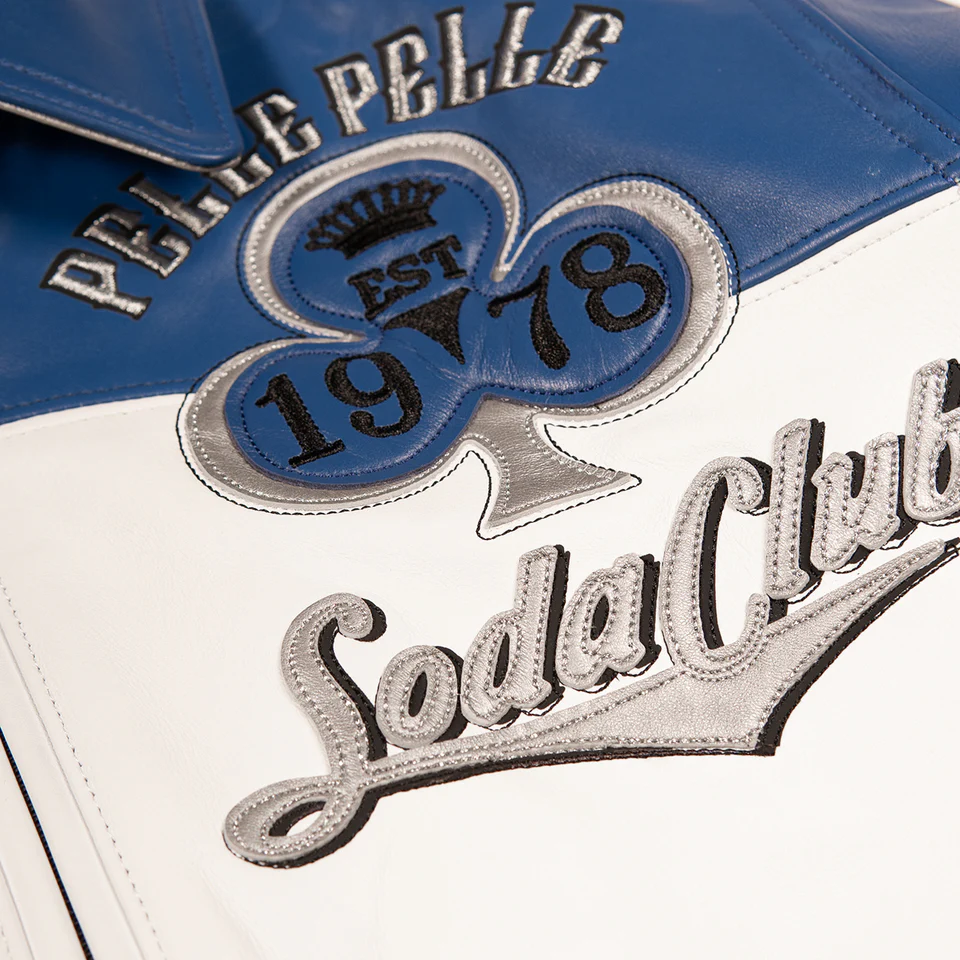 Pelle Pelle Winner Takes All Soda Club White and Blue Jacket view 4