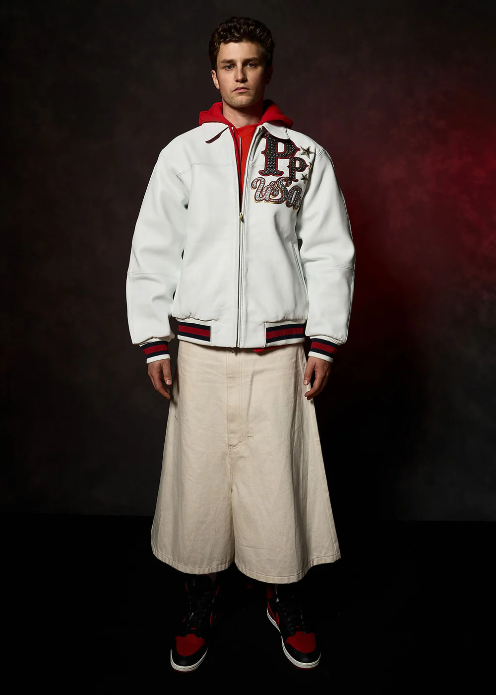 Pelle Pelle Stars and Stripes White Leather Jacket view 7